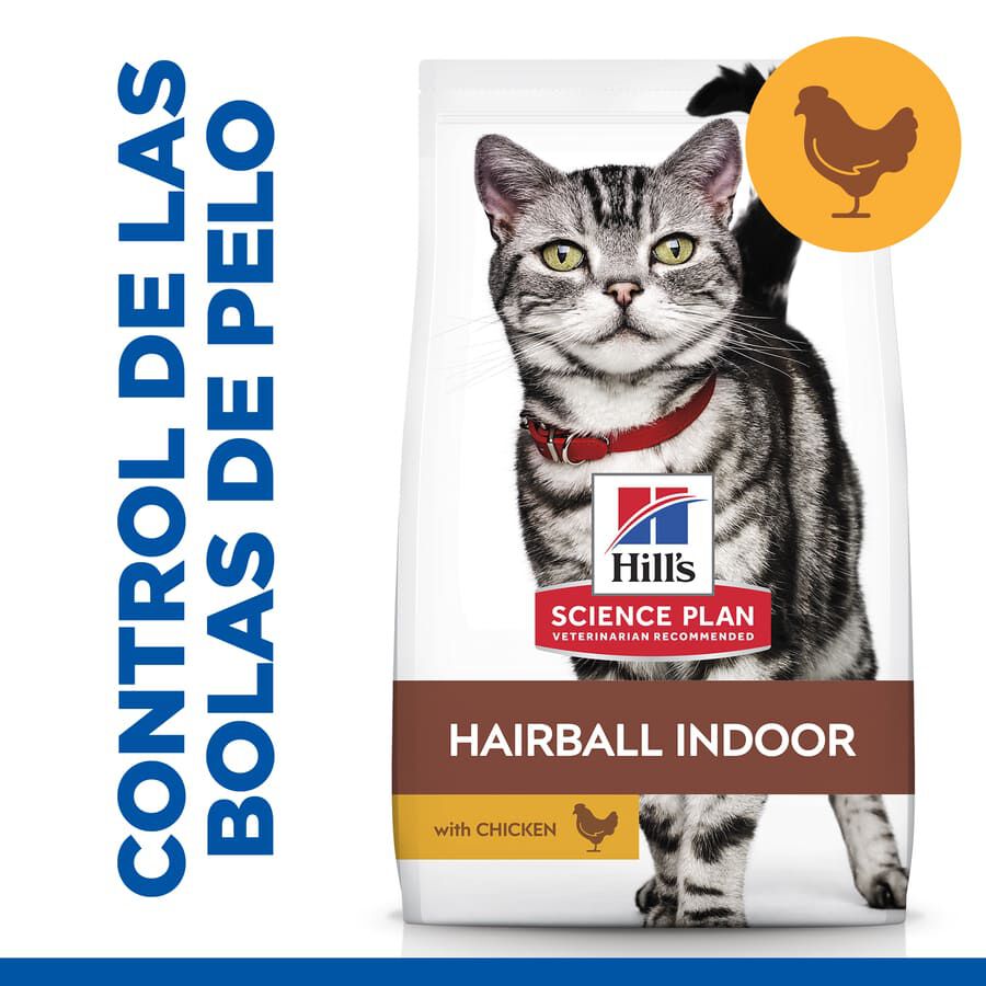3 kg Hill's Adult Hairball Indoor Frango ra&ccedil;&atilde;o para gatos, , large Imagem n&uacute;mero 2